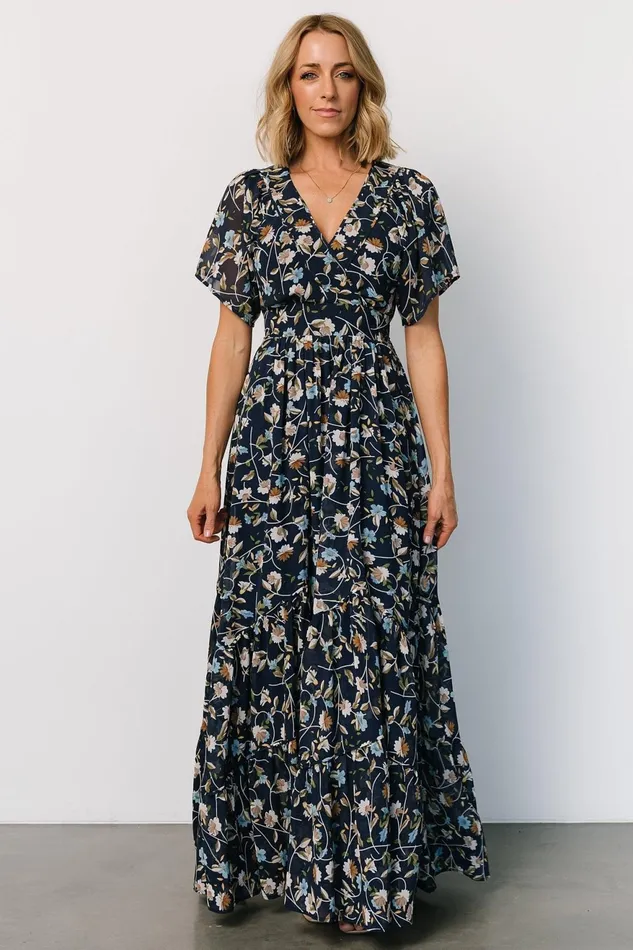 Women Mother Of The Bride Baltic Born Katherine Maxi Dress Dark Blue Floral Women Mother Of The Bride Baltic Born Katherine Maxi Dress Dark Blue Floral