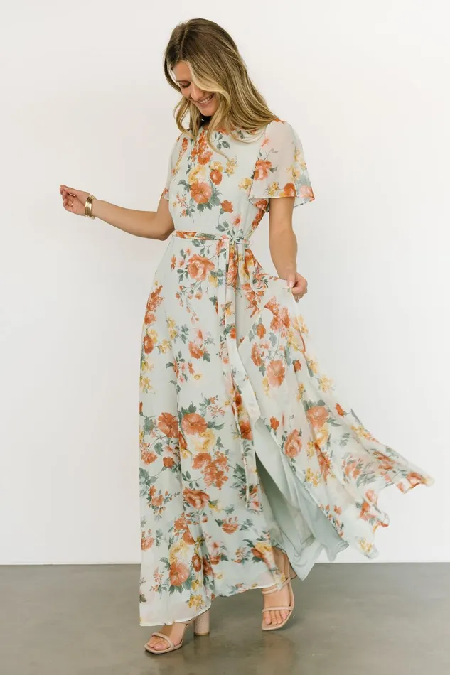 Women Mother Of The Bride Baltic Born Naomi Short Sleeve Maxi Dress Sage Floral Women Mother Of The Bride Baltic Born Naomi Short Sleeve Maxi Dress Sage Floral