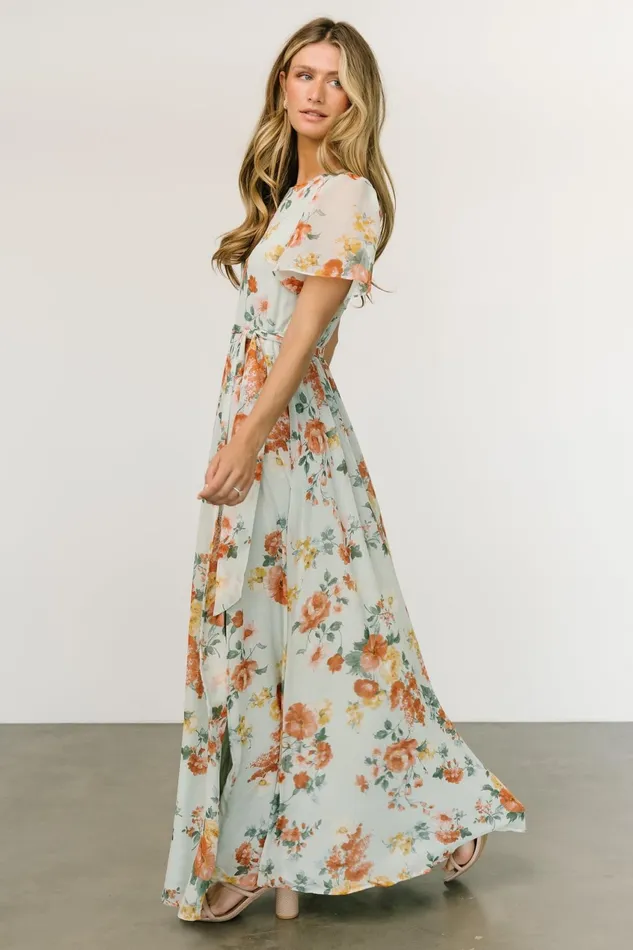 Women Mother Of The Bride Baltic Born Naomi Short Sleeve Maxi Dress Sage Floral Women Mother Of The Bride Baltic Born Naomi Short Sleeve Maxi Dress Sage Floral