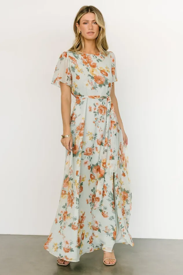 Women Mother Of The Bride Baltic Born Naomi Short Sleeve Maxi Dress Sage Floral Women Mother Of The Bride Baltic Born Naomi Short Sleeve Maxi Dress Sage Floral
