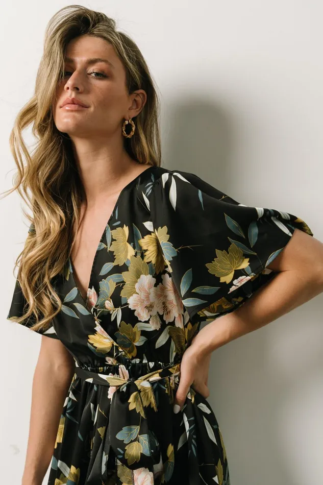Women Mother Of The Bride Baltic Born Sicily Satin Maxi Dress Black Floral Women Mother Of The Bride Baltic Born Sicily Satin Maxi Dress Black Floral