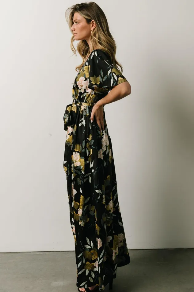 Women Mother Of The Bride Baltic Born Sicily Satin Maxi Dress Black Floral Women Mother Of The Bride Baltic Born Sicily Satin Maxi Dress Black Floral
