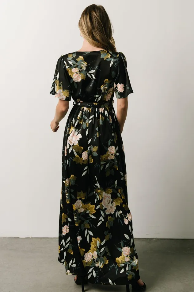 Women Mother Of The Bride Baltic Born Sicily Satin Maxi Dress Black Floral Women Mother Of The Bride Baltic Born Sicily Satin Maxi Dress Black Floral