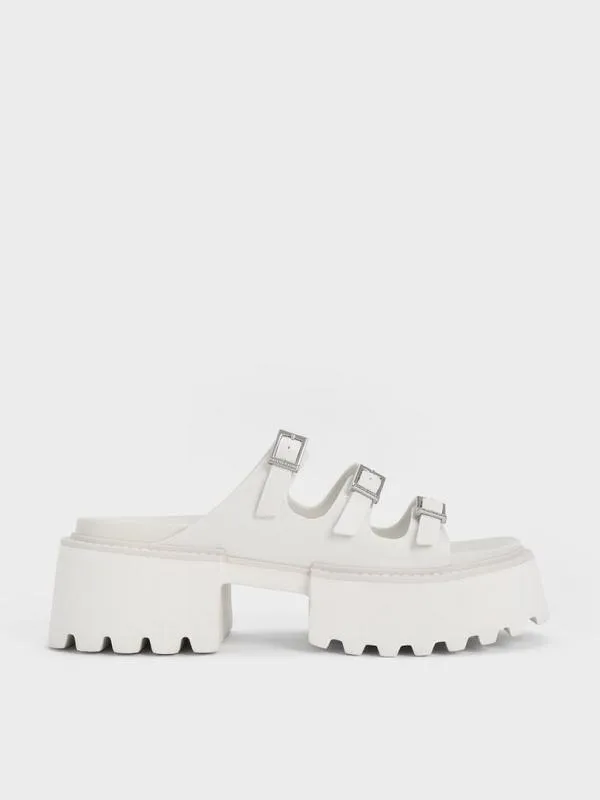 Women Nadine TripleStrap Platform Sandals 8211 White CHARLES and KEITH Sandals Women Nadine TripleStrap Platform Sandals 8211 White CHARLES and KEITH Sandals