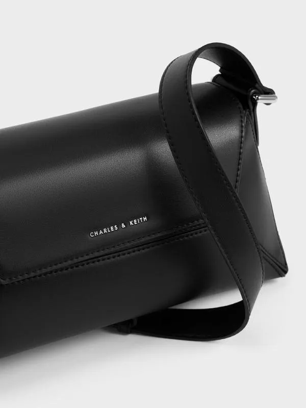 Women Nasrin Geometric Shoulder Bag 8211 Noir CHARLES and KEITH Shoulder Bags