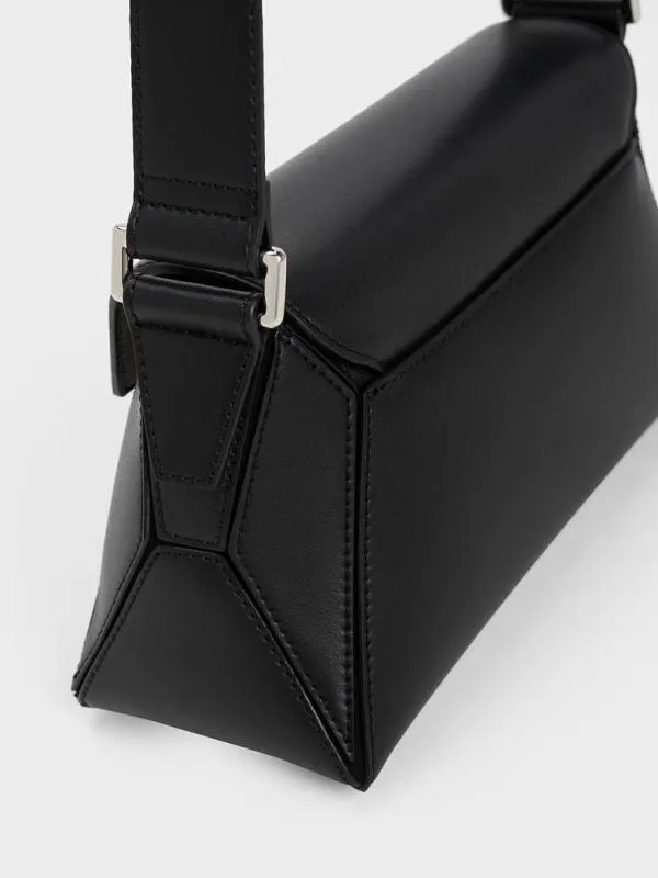 Women Nasrin Geometric Shoulder Bag 8211 Noir CHARLES and KEITH Shoulder Bags