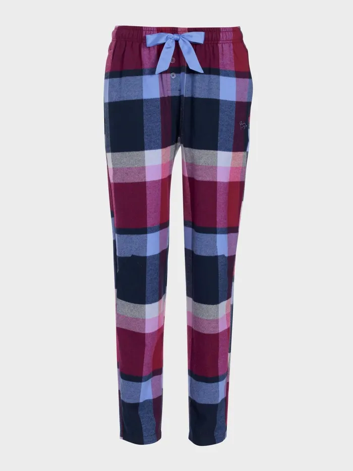 Women Navy and Maroon Check Flannelette Pj Pant Multi Peter Alexander Pants
