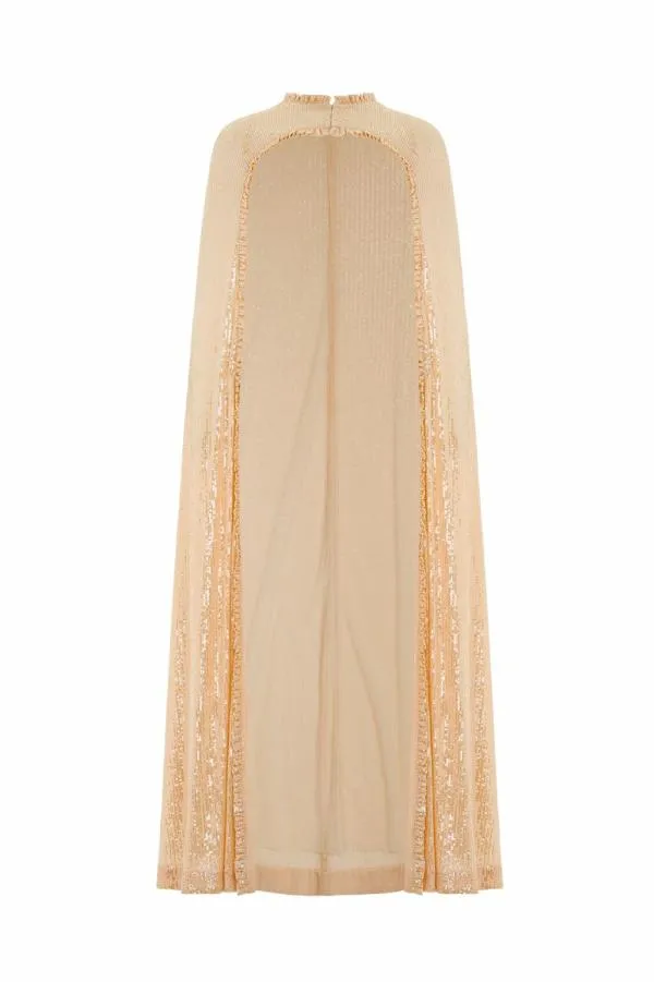 Women Needle and Thread Amora Long Cape Gold Women Needle and Thread Amora Long Cape Gold