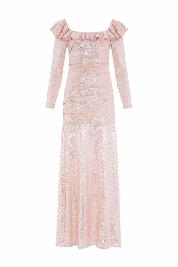Women Needle and Thread Camille Long Sleeve Gown Pink Women Needle and Thread Camille Long Sleeve Gown Pink