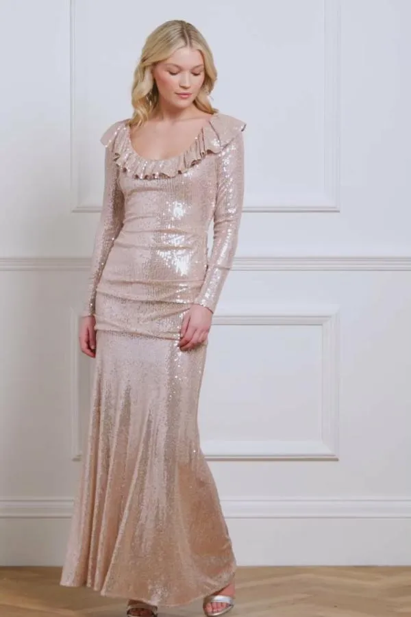 Women Needle and Thread Camille Long Sleeve Gown Pink Women Needle and Thread Camille Long Sleeve Gown Pink