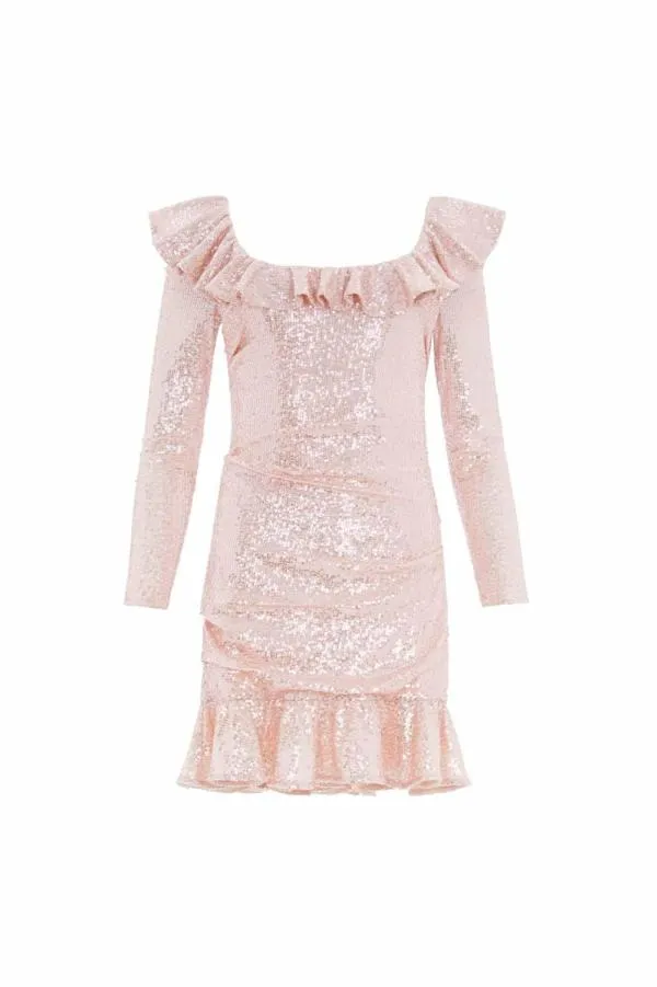 Women Needle and Thread Camille Long Sleeve Micro Mini Dress Pink Women Needle and Thread Camille Long Sleeve Micro Mini Dress Pink