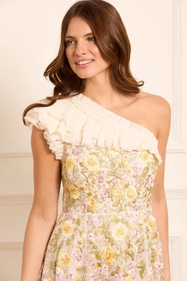 Women Needle and Thread Florine OneShoulder Mini Dress Champagne