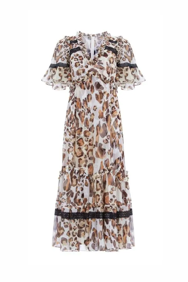 Women Needle and Thread Leopard Sonata Georgette Ballerina Dress Multi Women Needle and Thread Leopard Sonata Georgette Ballerina Dress Multi