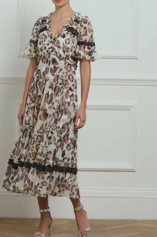 Women Needle and Thread Leopard Sonata Georgette Ballerina Dress Multi Women Needle and Thread Leopard Sonata Georgette Ballerina Dress Multi