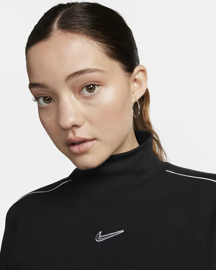 Women Nike Tops And TShirts Sportswear Blackwhite