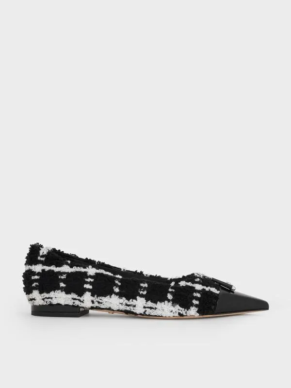 Women Nina Tweed and Leather Pointed CapToe Flats 8211 Multi CHARLES and KEITH Flats Women Nina Tweed and Leather Pointed CapToe Flats 8211 Multi CHARLES and KEITH Flats