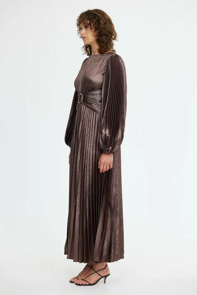 Women NORSEMAN MIDI DRESS Coffee Metallic Acler Midi Dresses