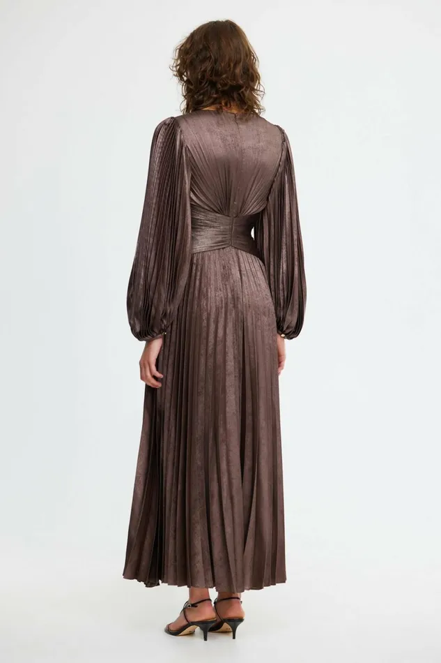 Women NORSEMAN MIDI DRESS Coffee Metallic Acler Midi Dresses