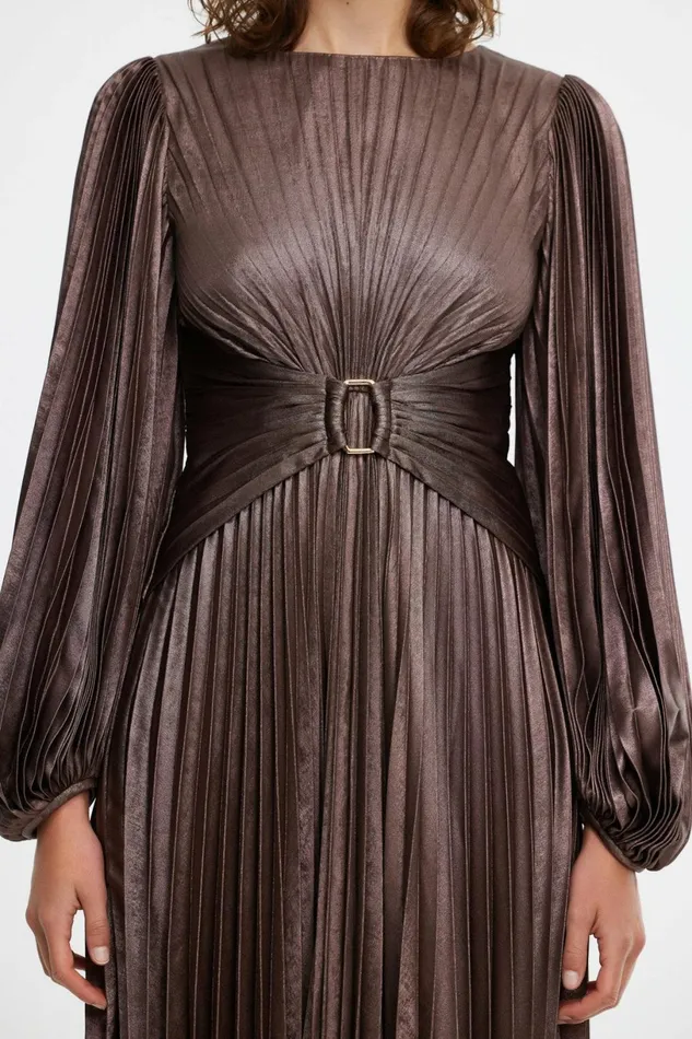 Women NORSEMAN MIDI DRESS Coffee Metallic Acler Midi Dresses