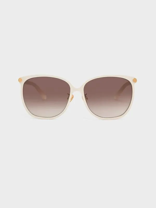 Women Ophelia Oversized Square Sunglasses 8211 Cream CHARLES and KEITH Square Women Ophelia Oversized Square Sunglasses 8211 Cream CHARLES and KEITH Square