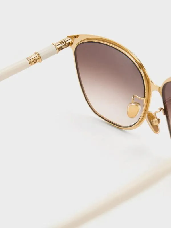 Women Ophelia Oversized Square Sunglasses 8211 Cream CHARLES and KEITH Square