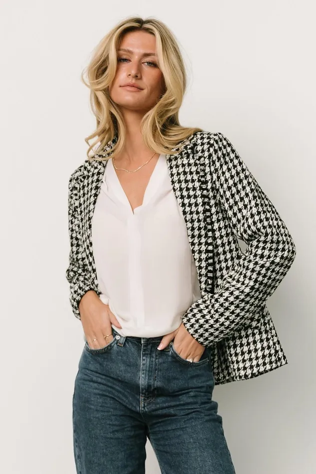 Women Outerwear Baltic Born Ginerva Blazer Black Ivory Women Outerwear Baltic Born Ginerva Blazer Black Ivory