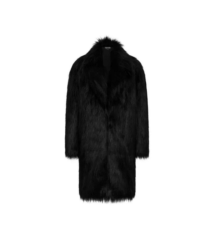 Women Outerwear Tom Ford Faux Fur Coat Black