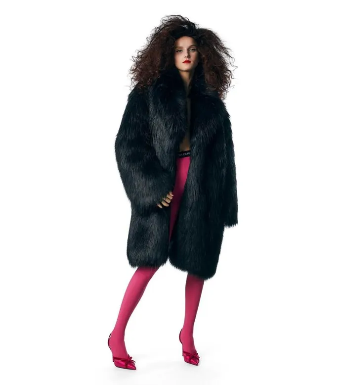 Women Outerwear Tom Ford Faux Fur Coat Black Women Outerwear Tom Ford Faux Fur Coat Black