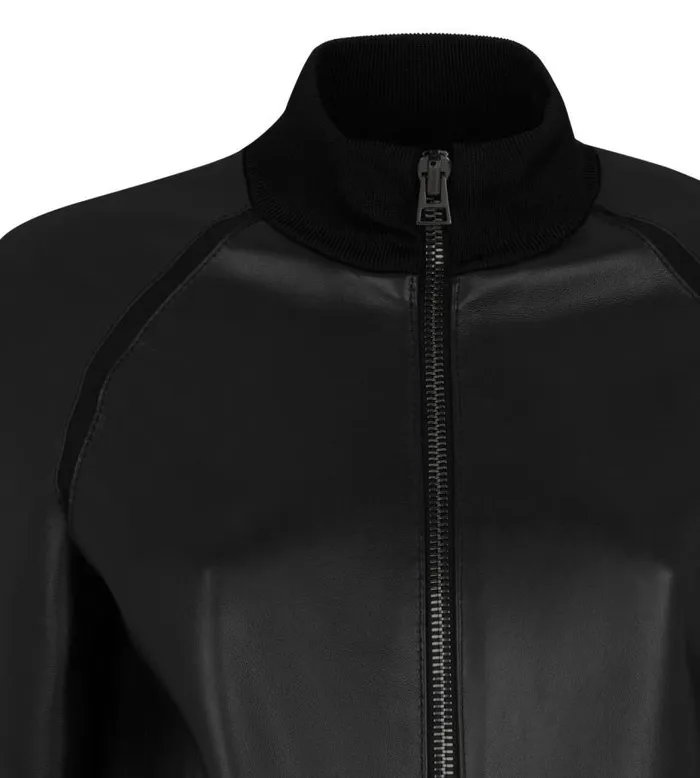Women Outerwear Tom Ford Matte Calf Leather Bomber Black Women Outerwear Tom Ford Matte Calf Leather Bomber Black