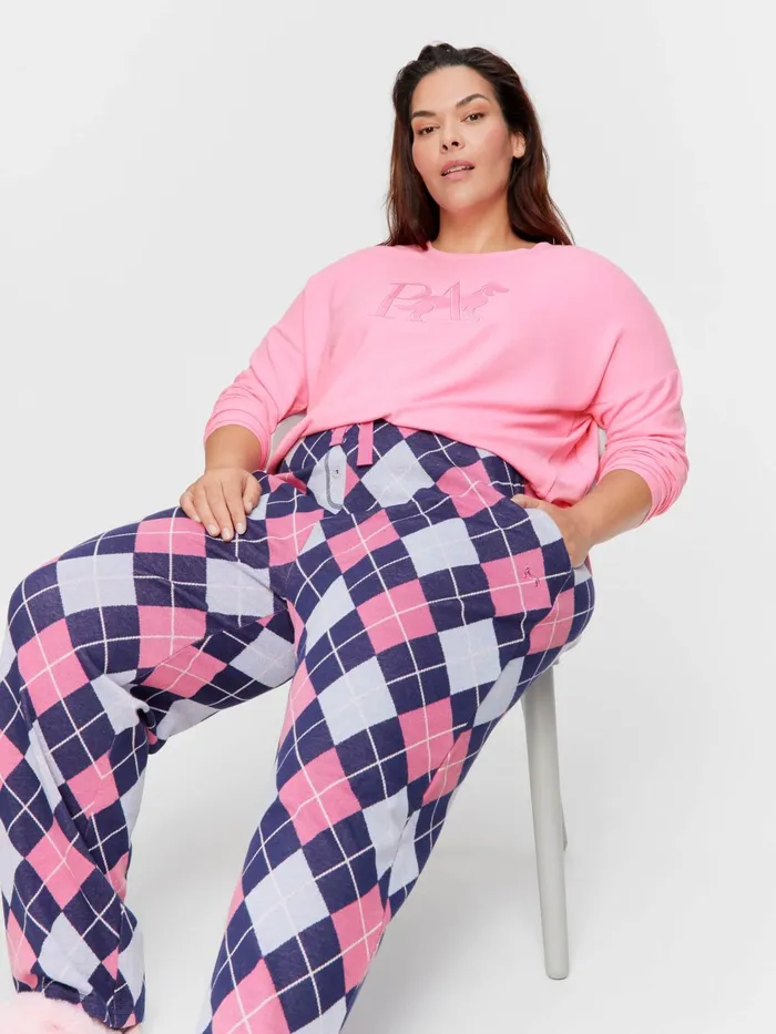 Women PA Plus Argyle Straight Leg Pj Pant Multi Peter Alexander Pants