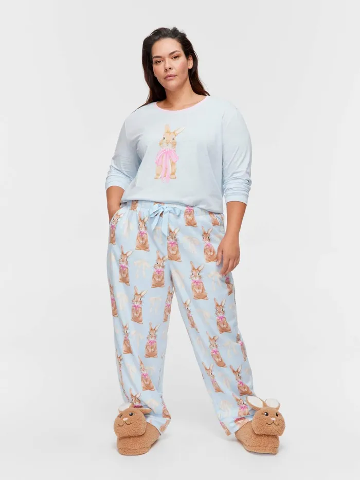 Women PA Plus Bow Bunny Bamboo Flannelette Classic Pj Pant Multi Peter Alexander Pants Women PA Plus Bow Bunny Bamboo Flannelette Classic Pj Pant Multi Peter Alexander Pants