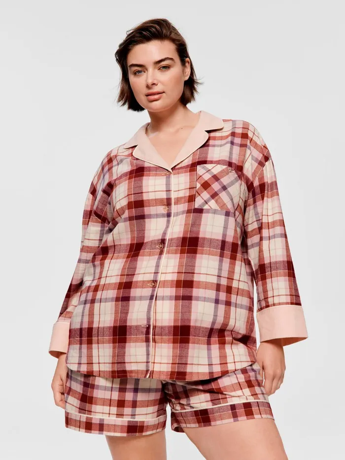 Women PA Plus Cream Check Shirt Multi Peter Alexander Tops