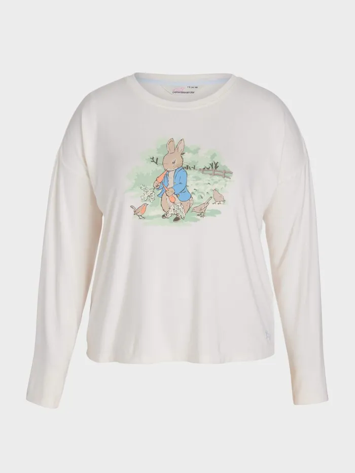 Women PA Plus Peter Rabbit Plush Long Sleeve Top Pink Peter Alexander Tops