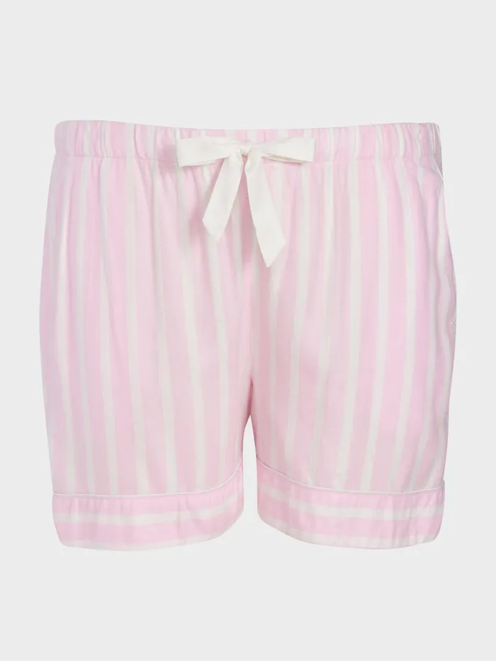 Women PA Plus Pink Stripe Flannelette Mid Short Multi Peter Alexander Shorts