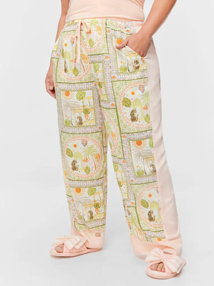 Women PA Plus Scarf Print Long Wide Leg Pj Pant Multi Peter Alexander Pants