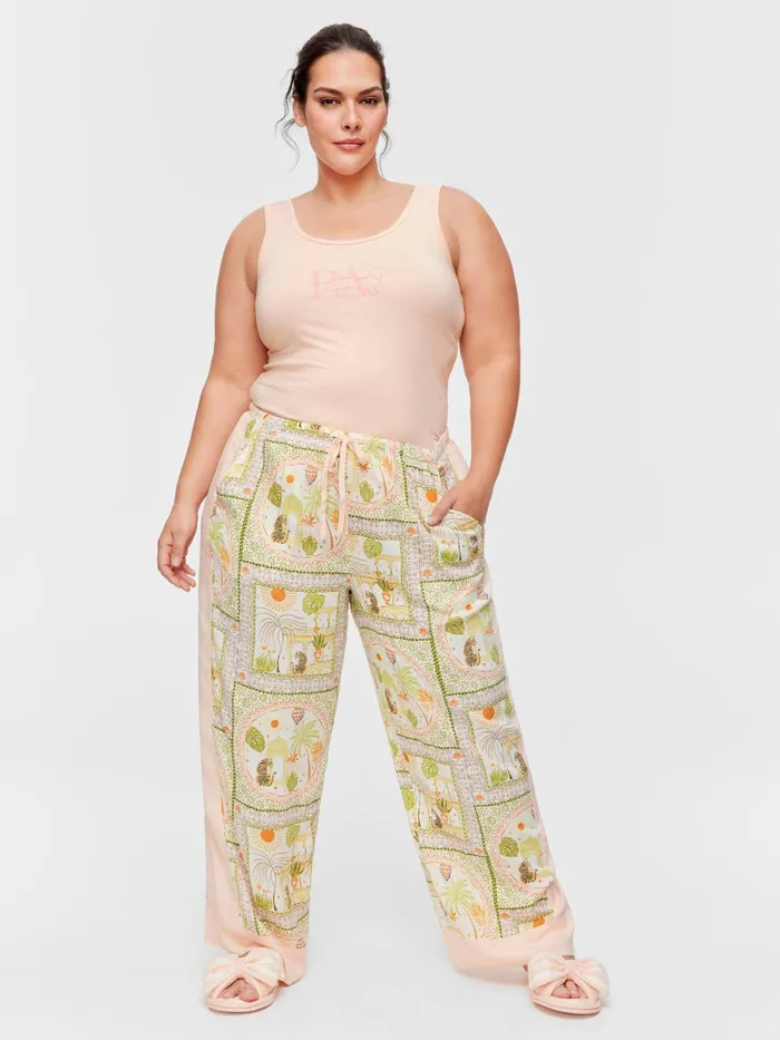 Women PA Plus Scarf Print Long Wide Leg Pj Pant Multi Peter Alexander Pants