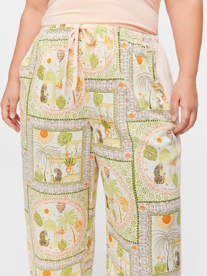 Women PA Plus Scarf Print Long Wide Leg Pj Pant Multi Peter Alexander Pants