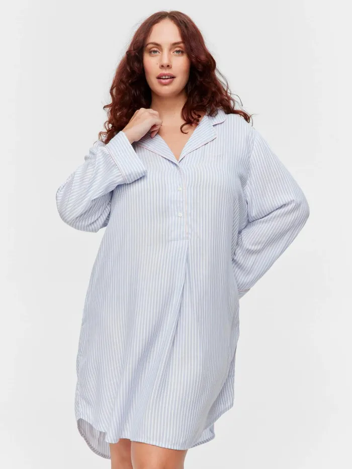 Women PA Plus Stripe Long Sleeve Nightshirt Multi Peter Alexander Online Only Styles Women PA Plus Stripe Long Sleeve Nightshirt Multi Peter Alexander Online Only Styles