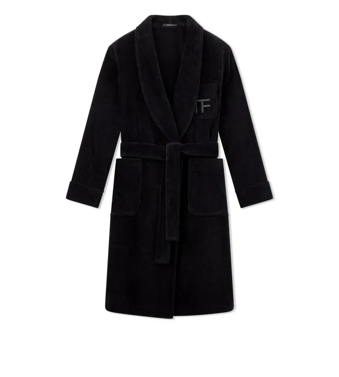 Women Pajamas and Robes Tom Ford Towelling Cotton Robe Black