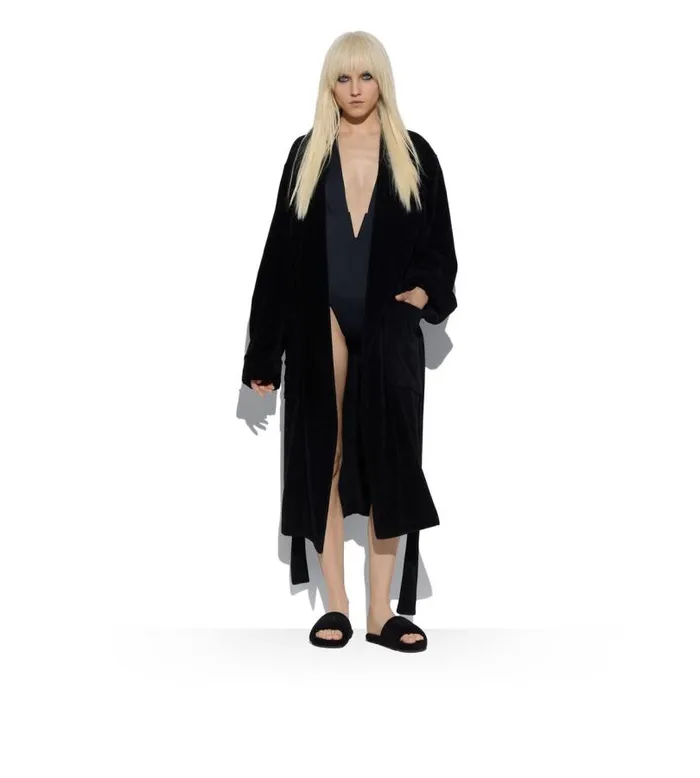 Women Pajamas and Robes Tom Ford Towelling Cotton Robe Black