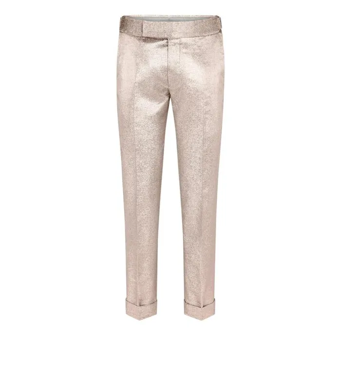 Women Pants and Shorts Tom Ford Iridescent Sable039 Tailored Pants Gold