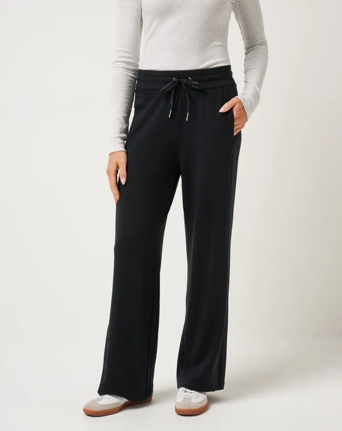Women Pants TravisMathew CLOUD TERRY WIDE LEG PANT Black