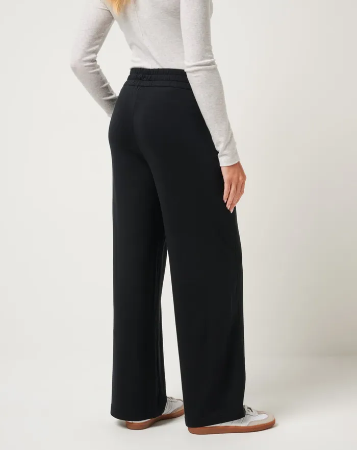 Women Pants TravisMathew CLOUD TERRY WIDE LEG PANT Black