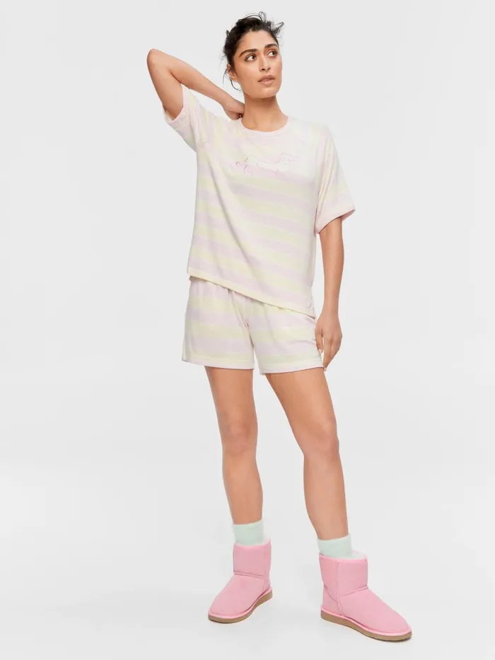 Women Pastel Fuzzy Oversized Tee Multi Peter Alexander Tops