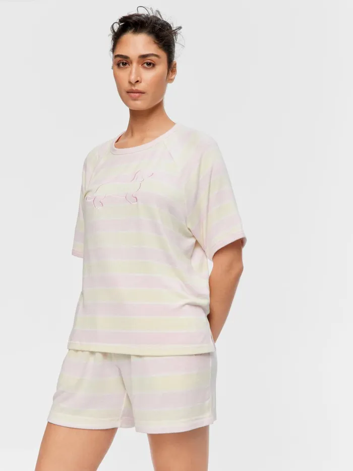 Women Pastel Fuzzy Oversized Tee Multi Peter Alexander Tops