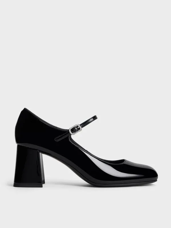 Women Patent BlockHeel Mary Jane Pumps 8211 Black Patent CHARLES and KEITH Heels Women Patent BlockHeel Mary Jane Pumps 8211 Black Patent CHARLES and KEITH Heels