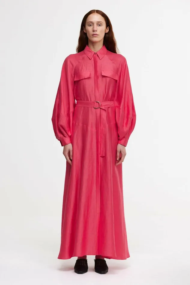Women PENNARLY MIDI DRESS Berry Pink Acler Maxi Dresses