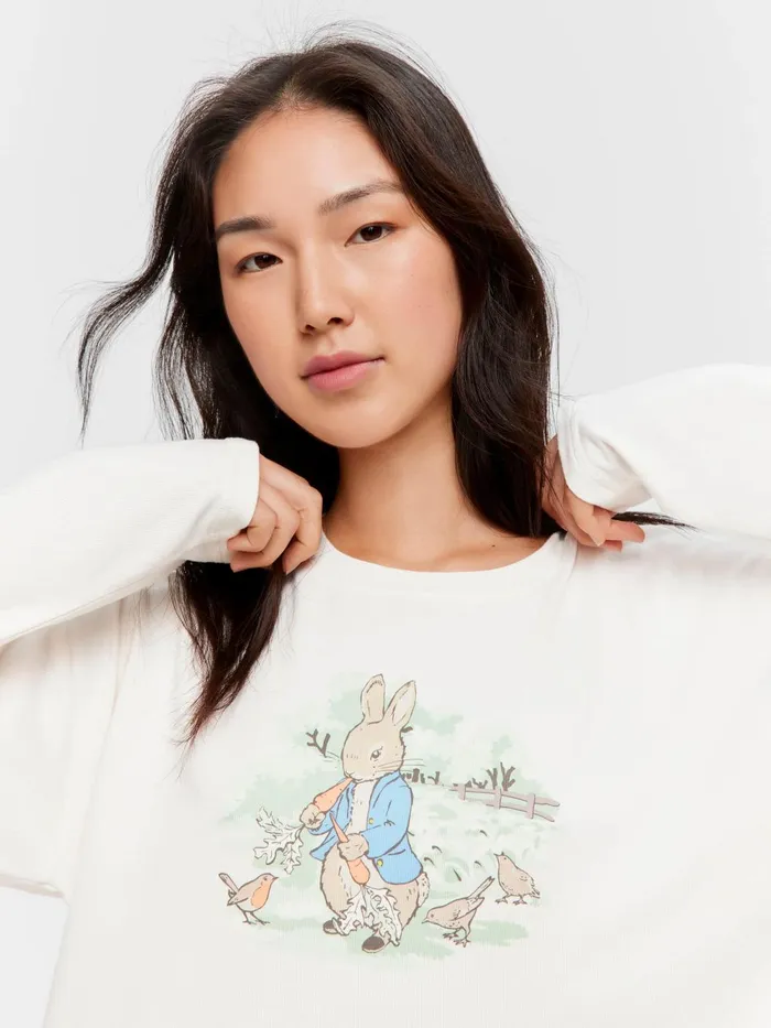 Women Peter Rabbit Plush Long Sleeve Top Pink Peter Alexander Tops