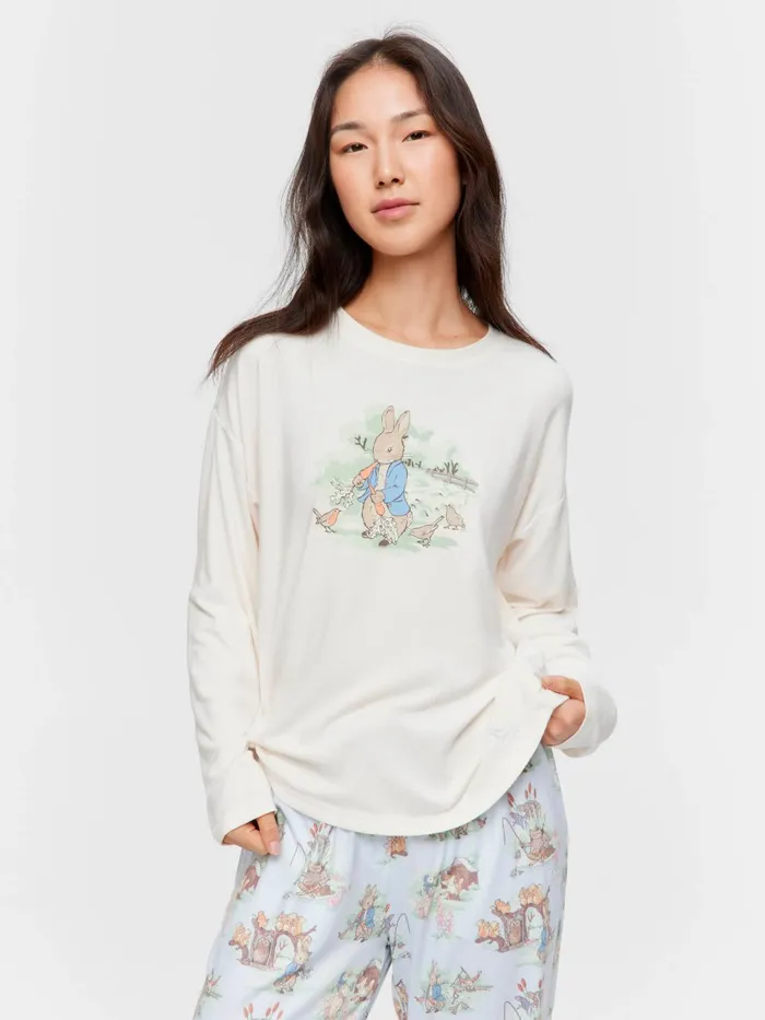 Women Peter Rabbit Plush Long Sleeve Top Pink Peter Alexander Tops