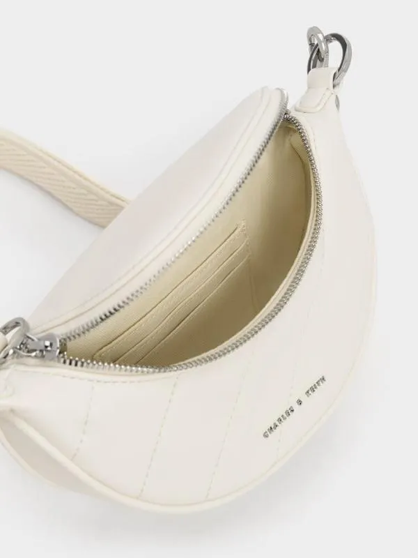 Women Philomena HalfMoon Crossbody Bag 8211 Cream CHARLES and KEITH Crossbody Bags